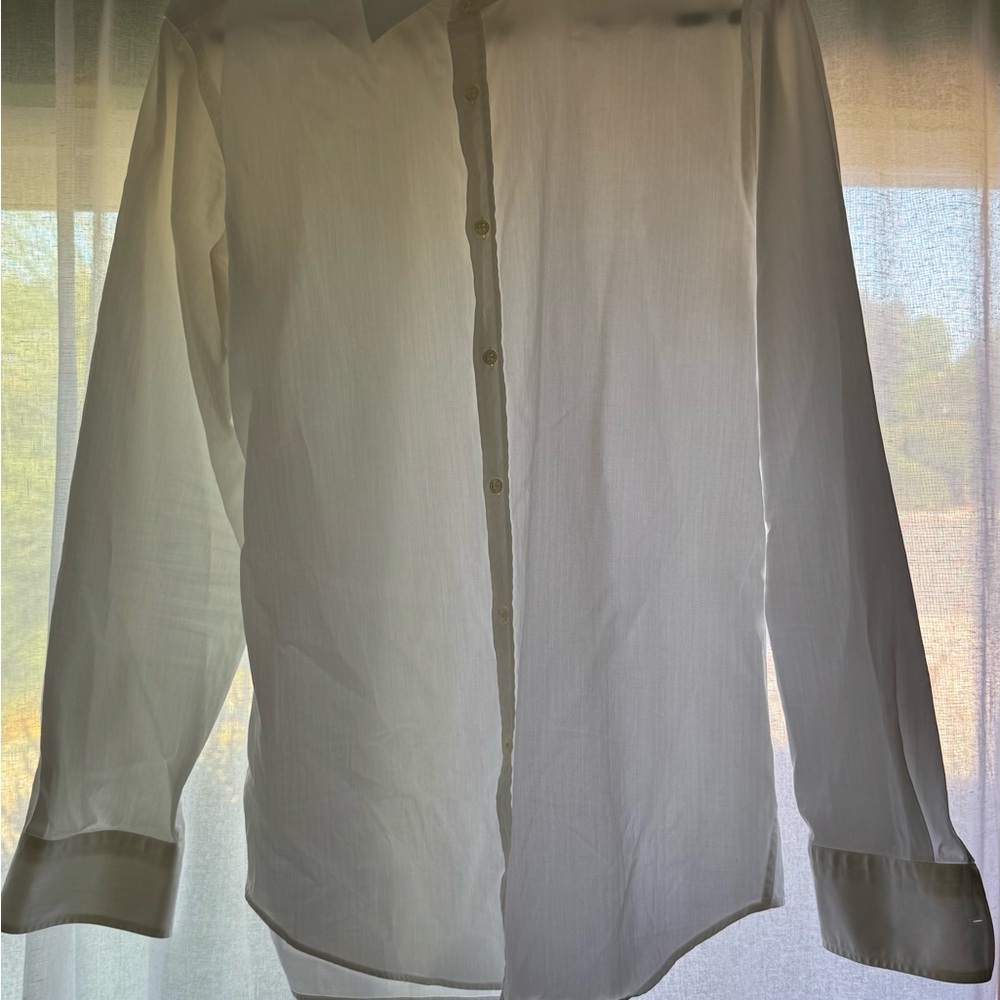 Boss White Dress Shirt Slim Fit: size 16, 34/35